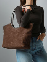 Schoudertas Milan Sude Leder Nat et nin Bruin vintage MILAN-vue-porte