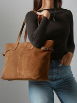 Schoudertas Marceau Leder Nat et nin Bruin vintage MARCEAU-vue-porte