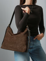 Schoudertas Moreen Sude Leder Nat et nin Bruin vintage MOREEN-vue-porte