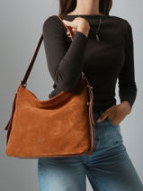 Schoudertas Moreen Sude Leder Nat et nin Bruin vintage MOREEN-vue-porte