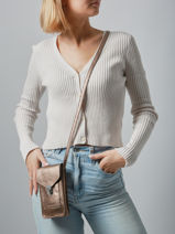 Telefoontas Leder Paul marius Goud vintage TELEPHON-vue-porte