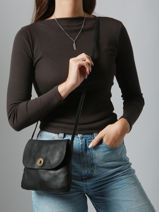 Cross Body Tas Totally Leder Pieces Zwart totally 17138919-vue-porte