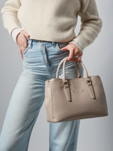 Handtas Zero Re Gerecycleerd Polyester Valentino Beige zero re VBS7B302-vue-porte