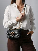 Cross Body Tas Love Bag Quilt Leder Pinko Roze love bag quilt A0GK-vue-porte