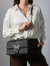 Cross Body Tas Love Bag Quilt Leder Pinko Zwart love bag quilt A0GK-vue-porte