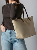 Schoudertas A4 Formaat Popette Nylon Tommy hilfiger Blauw popette AW17711-vue-porte