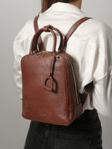 Rugzak Tradition Leder Etrier Bruin tradition ETRAB37S-vue-porte