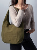 Schoudertas Velours Le voyage en panier Groen velours AHP243-vue-porte