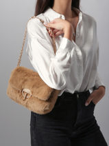 Cross Body Tas M Moon In Imitatiebont Vanessa bruno Beige moon 30V40533-vue-porte
