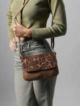 Cross Body Tas Leopard Miniprix Bruin leopard 19623-vue-porte