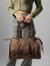 Schoudertas A4 Formaat Grained Miniprix Bruin grained F8533-vue-porte