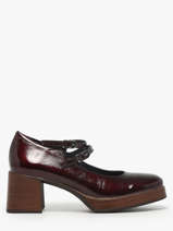Derby Veterschoenen Met Hak Cristel Uit Leder Dorking Rood accessoires D9437