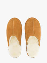 Pantoffels Uit Leder Isotoner Bruin men 98169