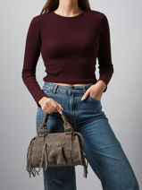 Cross Body Tas Velvet Leder Milano Bruin velvet VE24093-vue-porte