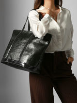 Schoudertas Cabas Vanessa bruno Zwart cabas 20V40409-vue-porte