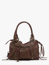 Handtas Spazzolato Leder Milano Bruin spazzolato SP24093