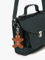 Bag Charm Gingerbread Man Leder Paul marius Oranje breloque BRELOPAI-vue-porte