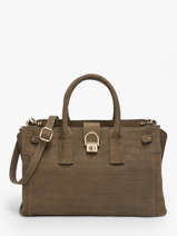 Handtas M Equestre Croco Leder Etrier Grijs equestre croco EEQC142M