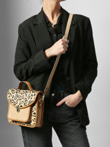 Cross Body Tas Melle George Luipaard Leder Paul marius Beige leopard GEORGLEO-vue-porte