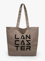 Schoudertas Tote Bag 3 Lines Katoen Lancaster Grijs tote bag 3 lines 6