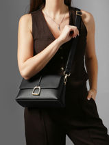 Cross Body Tas M Torsade Leder Etrier Zwart torsade ETOS169M-vue-porte
