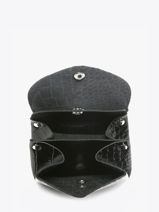 Portemonnee Leder Paul marius Zwart croco vernis GUSTACRV-vue-porte