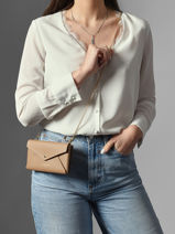 Portefeuille Leder Lancaster Beige sierra pm 15-vue-porte