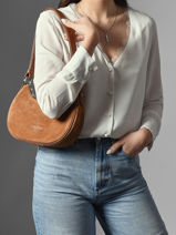 Cross Body Tas Suede Leder Lancaster Bruin suede 81-vue-porte