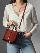 Cross Body Tas Baby Cabas Pailletten Vanessa bruno Rood cabas 1V40410-vue-porte