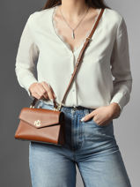 Handtassen Farrah Leder Lauren ralph lauren Bruin farrah 31968761-vue-porte