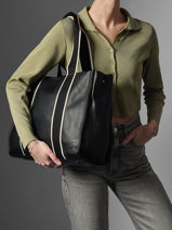 Schoudertas A4 Formaat New Grain Miniprix Zwart wt new grained F6946-vue-porte