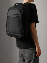 Business Rugzak Met 17" Laptopvak David jones Zwart business PC045-vue-porte