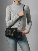 Cross Body Tas Naina Leder Pieces Zwart naina 17063358-vue-porte