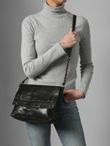 Cross Body Tas Felizia Leder Pieces Zwart felizia 17116819-vue-porte