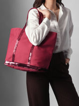 Handtas L Le Cabas Pailletten Vanessa bruno Roze cabas 1V40315-vue-porte