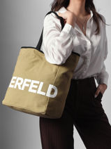 Schoudertas K Essential Katoen Karl lagerfeld Groen k essential B1W50050-vue-porte