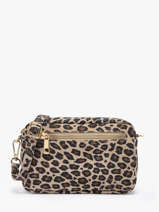 Cross Body Tas Velvet Leopardo Leder Milano Beige velvet leopardo VL25115