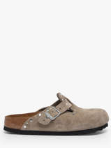 Slippers Boston Rivet Uit Leder Birkenstock Beige women 1030418