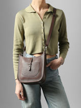 Cross Body Tas Caviar Leder Milano Bruin caviar CA25067-vue-porte