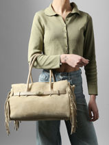Schoudertas Velvet Leder Milano Beige velvet VE25114-vue-porte