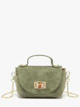 Cross Body Tas Velvet Leder Milano Groen velvet VE24117