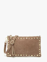 Cross Body Tas Velvet Leder Milano Beige velvet VE24111O