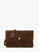 Cross Body Tas Velvet Leder Milano Bruin velvet VE23067O