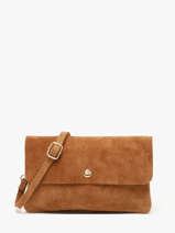 Cross Body Tas Velvet Leder Milano Bruin velvet VE23067O