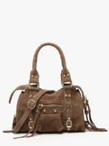 Cross Body Tas Velvet Leder Milano Bruin velvet VE24092O