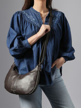 Cross Body Tas Seam Leder Basilic pepper Bruin seam BSEA03-vue-porte