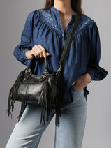 Cross Body Tas Dakota Leder Basilic pepper Zwart dakota BDAK72-vue-porte