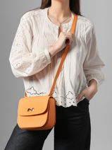 Cross Body Tas Penelope Leder Nathan baume Oranje odyssey 1-vue-porte