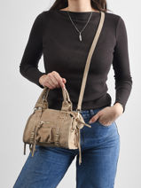Cross Body Tas Velvet Milano Beige velvet VE24092O-vue-porte