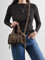 Cross Body Tas Velvet Leder Milano Beige velvet VE24092O-vue-porte